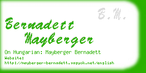 bernadett mayberger business card